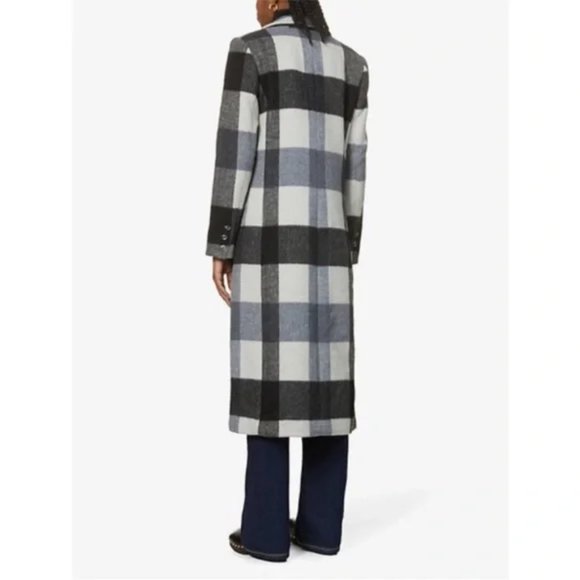 NWT Reformation York Coat in Light Grey Plaid Size L #1465 - Picture 5 of 12